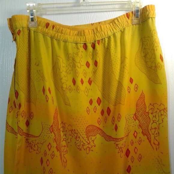 ESMERALDA FASHIONS Yellow Maxi Skirt Size: L - Picture 6 of 16